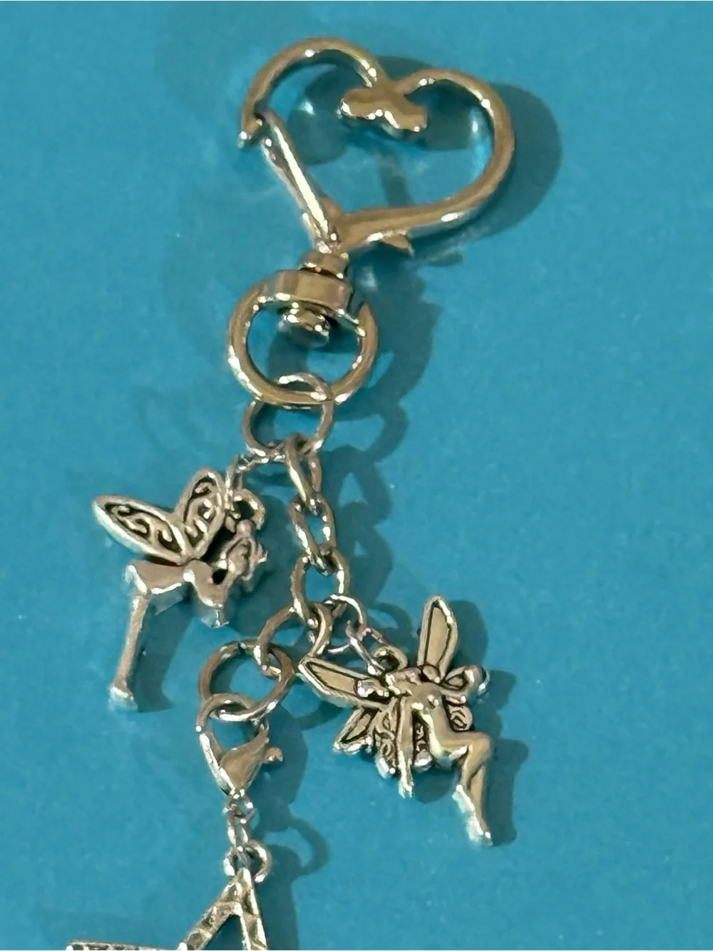 NWT Silver Fairy & Star Charm Keychain/ Bag Charm- Handmade